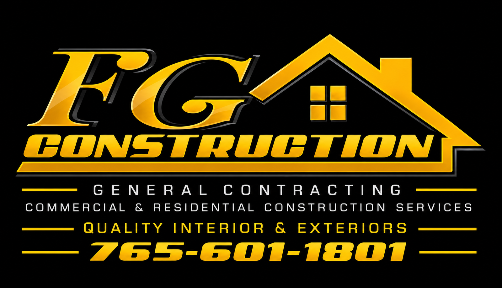 FG Construction logo: general contracting, commercial and residential construction services